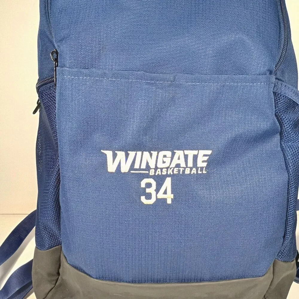 Nike Wingate Basketball #34 Team Backpack Navy Blue Travel School Sports Bag